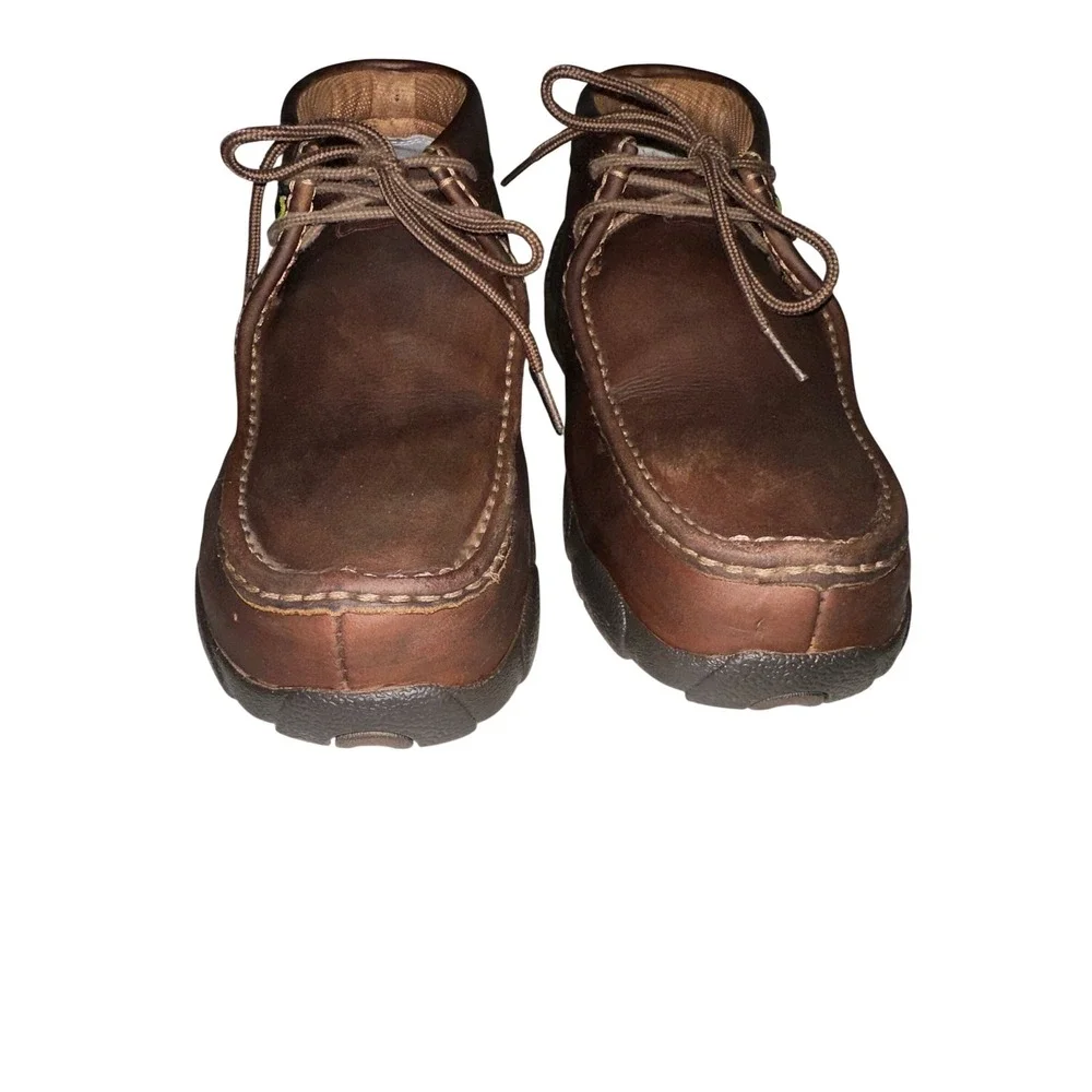 Twisted X Mens Brown Leather Driving Mocs Lace Up Steel Toe Chukka Boot MDMSM01